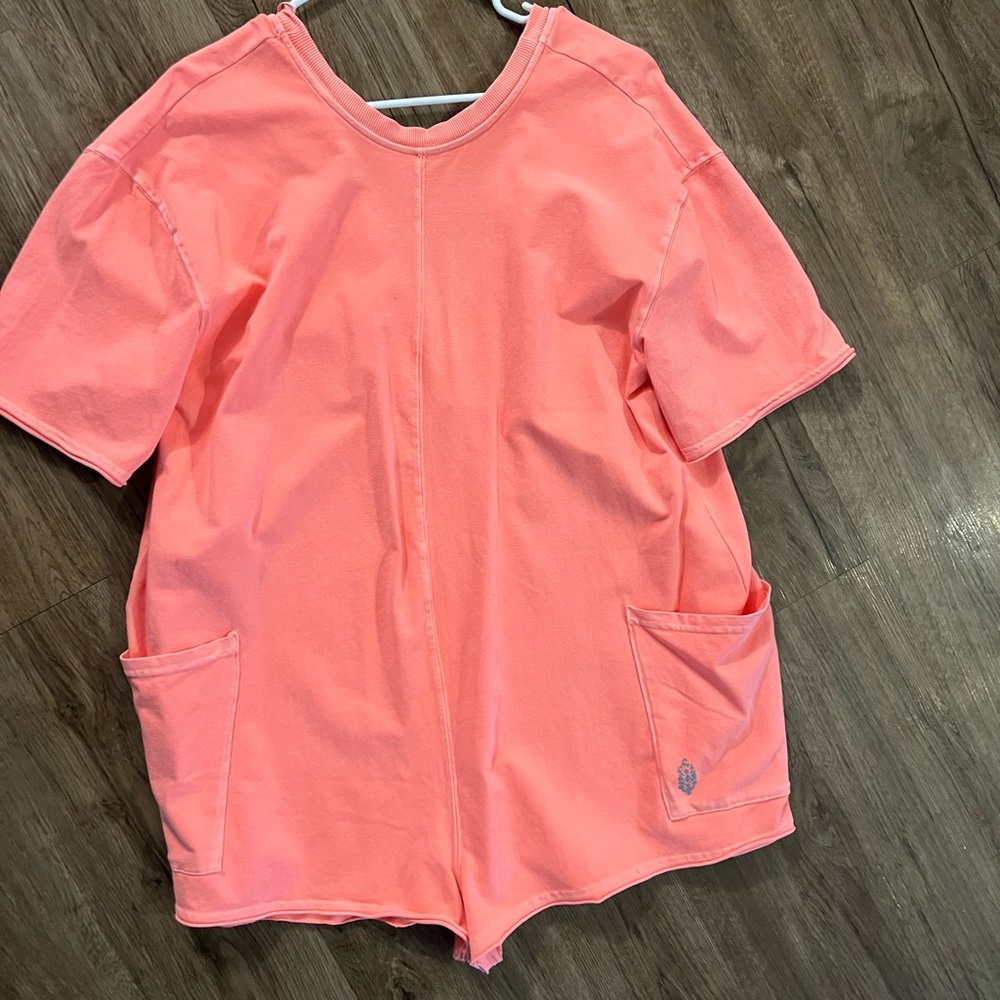 Free people hot shot romper neon coral